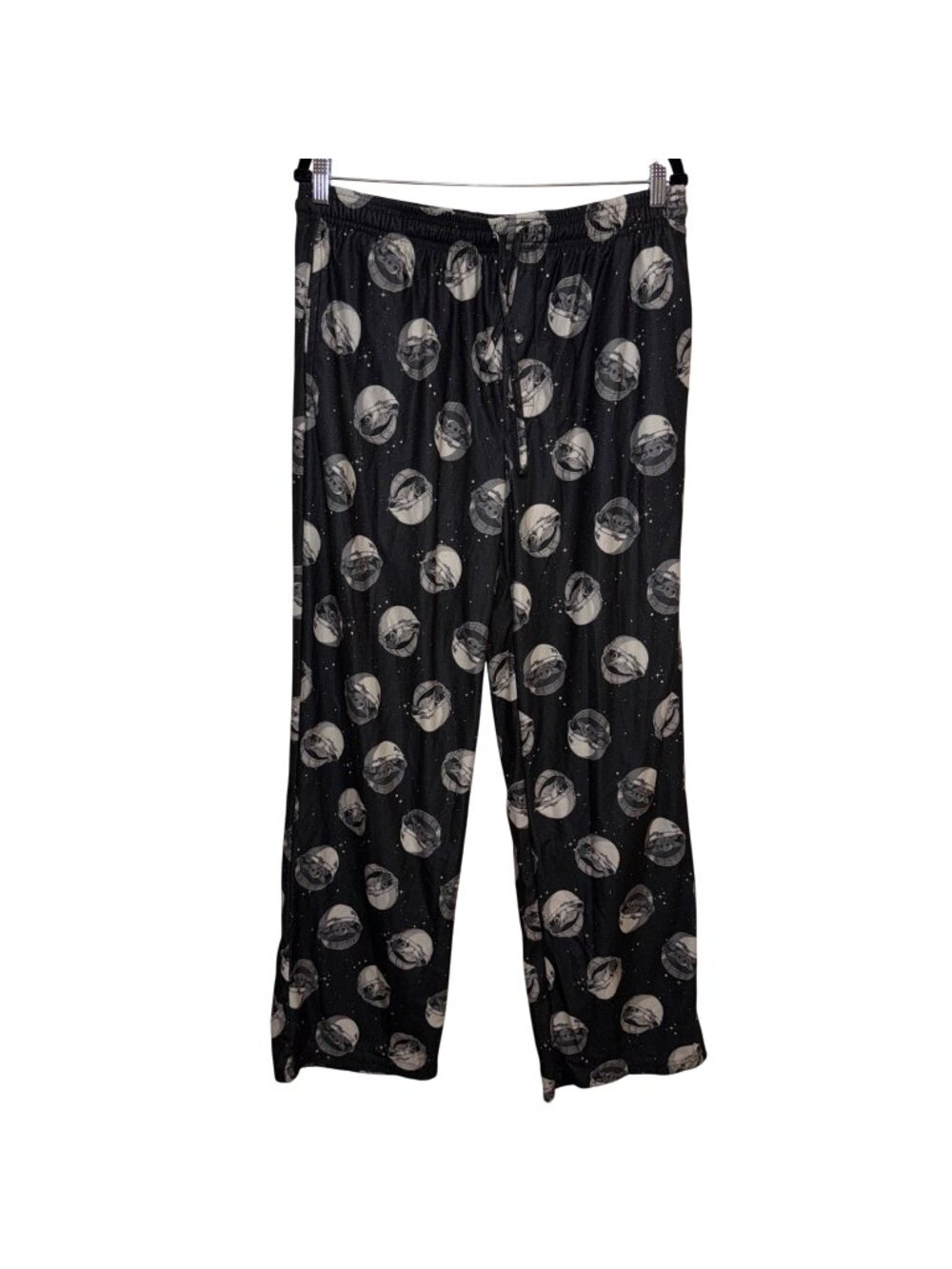 Star Wars Mens XL Pajama Pants Baby Yoda Black & Gray Elastic Waistband